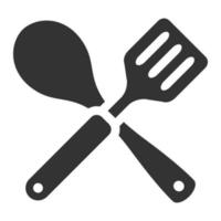 Black and white icon spatula vector