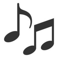 icono de notas musicales en blanco y negro vector