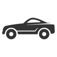 coche deportivo icono blanco y negro vector