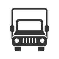 Black and white icon truck vector