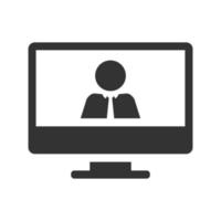 Black and white icon computer chat vector