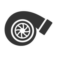 Black and white icon turbo charger vector