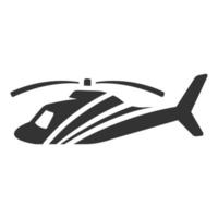 Black and white icon helicopter vector
