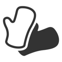 guante de cocina icono blanco y negro vector