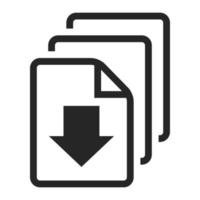 Black and white icon multiple down arrow vector