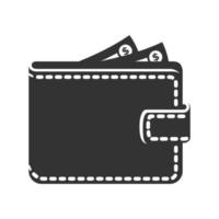 Black and white icon wallet vector