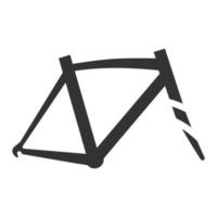 marco de bicicleta icono blanco y negro vector