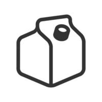 envase de leche de icono blanco y negro vector