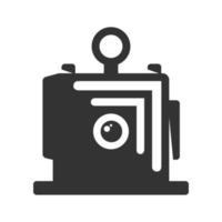 Black and white icon large format camera vector