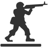 icono blanco y negro soldado de juguete vector