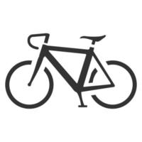 bicicleta de carretera icono blanco y negro vector