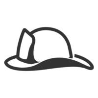 sombrero de bombero icono blanco y negro vector