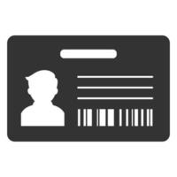 tarjeta de identificación de icono blanco y negro vector