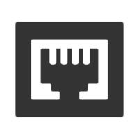 Black and white icon local area connector vector