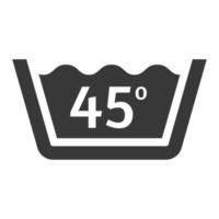 Black and white icon washing temperature vector