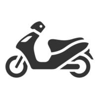 motocicleta icono blanco y negro vector