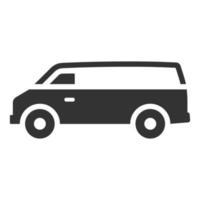 Black and white icon van car vector