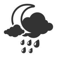 Black and white icon weather overcast rainy vector