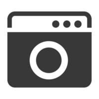 Black and white icon washing machine laundromat vector