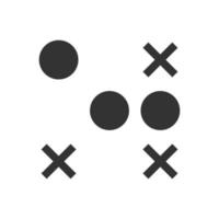 juego de estrategia de iconos en blanco y negro vector
