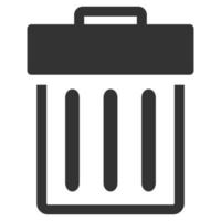 Black and white icon trash bin vector