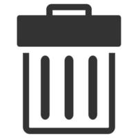 Black and white icon trash bin vector