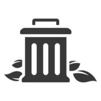 Black and white icon trash bin vector