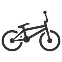 bicicleta bmx icono blanco y negro vector