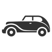 coche de época icono blanco y negro vector