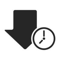 Black and white icon download queue vector