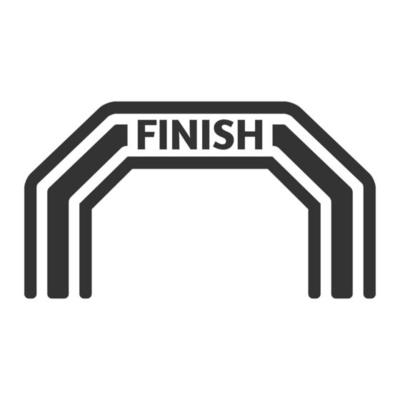 Black and white icon finish line