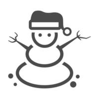 snowman icon in black vector