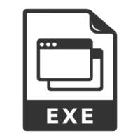 Black and white icon executable file format vector