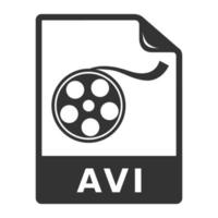 Black and white icon video file format vector