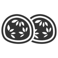 Black and white icon cucumber vector