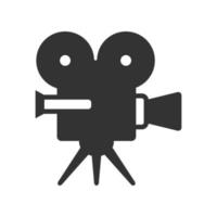 Black and white icon movie camera vector