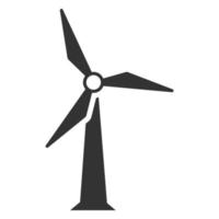 Black and white icon wind turbine vector