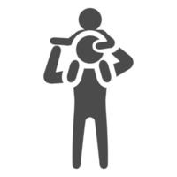 Black and white icon kid and parent vector