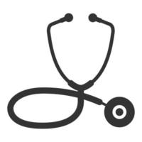 Black and white icon stethoscope vector