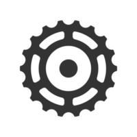 piñón de bicicleta icono blanco y negro vector