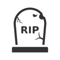 Black and white icon tomb stone vector