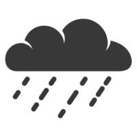 nube de lluvia de icono blanco y negro vector