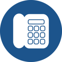 Telephone icons design in blue circle. png