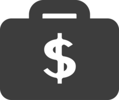 ícone de sombra preta de bagagem de dinheiro, conjunto de ícones de negócios. png