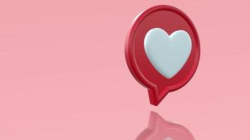 3d Love Heart Speech Bubble Animation video