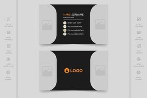 Colorful creative modern horizontal professional company business card design. Visiting card design. vector