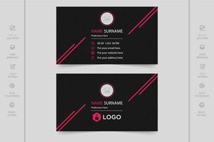 Colorful creative modern horizontal professional company business card design. Visiting card design. vector
