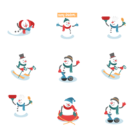 muñeco de nieve establece personajes navideños png