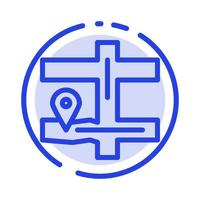 Map Navigation Pin Blue Dotted Line Line Icon vector