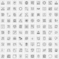 100 iconos de negocios para web y material impreso vector